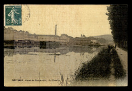 21 - MONTBARD - CANAL DE BOURGOGNE - LE BASSIN - PENICHES - CARTE TOILEE ET COLORISEE - Montbard