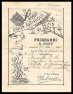 51200 Drome Le Buis 1901 Programme Du Concert Union Artistique Document - Programma's