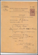 51138 6 Pages Dimension Y&t N°48 Tasset 1911 Drome Buis-les-Baronnies Timbre Fiscal Fiscaux Sur Document - Covers & Documents