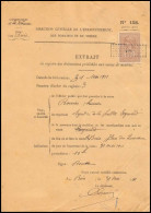 51139 Dimension Y&t N°48 Tasset 1911 Drome Buis-les-Baronnies Timbre Fiscal Fiscaux Sur Document - Brieven En Documenten