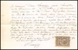 51097 Quittances Y&t N°6 Syracusaine Saint-Auban Alpes-Maritimes 1891 Timbre Fiscal Fiscaux Sur Document - Lettres & Documents