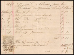 51095 Quittances Y&t N°6 Syracusaine 1889 Timbre Fiscal Fiscaux Sur Document - Covers & Documents