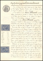 51075 Copies Dimension Y&t N°9 Syracusaine X2 1891 Drome Buis-les-Baronnies Timbre Fiscal Fiscaux Sur Document - Covers & Documents