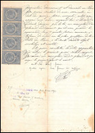 51074 Copies Dimension Y&t N°9 Syracusaine Bande De 4 1892 Drome Buis-les-Baronnies Timbre Fiscal Fiscaux Sur Document - Briefe U. Dokumente