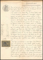 51052 Drome Buis-les-Baronnies Copies Dimension Y&t N°11 TB Syracusaine 1886 Timbre Fiscal Fiscaux Sur Document - Lettres & Documents