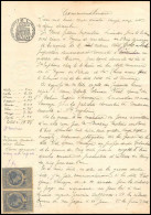 51049 Drome Buis-les-Baronnies Copies Dimension Y&t N°11 Paire Syracusaine 1891 Timbre Fiscal Fiscaux Sur Document - Briefe U. Dokumente