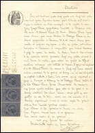 51040 Drome Buis-les-Baronnies Copies Dimension Y&t N°5 Bande De 3 Syracusaine 1884 Timbre Fiscal Fiscaux Sur Document - Cartas & Documentos