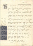 51040 Drome Buis-les-Baronnies Copies Dimension Y&t N°5 Bande De 3 Syracusaine 1884 Timbre Fiscal Fiscaux Sur Document - Covers & Documents