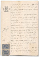 51046 Drome Buis-les-Baronnies Copies Dimension Y&t N°6 Paire Syracusaine 1882 Timbre Fiscal Fiscaux Sur Document - Covers & Documents