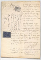51045 Drome Rochebrune Copies Dimension Y&t N°5 Syracusaine 1882 Timbre Fiscal Fiscaux Sur Document - Lettres & Documents