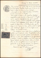 51030 Drome Nyons Copies Dimension Y&t N°5 Syracusaine 1886 Timbre Fiscal Fiscaux Sur Document - Lettres & Documents