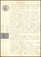 51020 Drome Buis-les-Baronnies Copies Dimension Y&t N°9 Syracusaine 1892 TB Timbre Fiscal Fiscaux Sur Document - Lettres & Documents