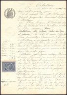 51023 Drome Buis-les-Baronnies Copies Dimension Y&t N°9 Syracusaine 1893 TB Timbre Fiscal Fiscaux Sur Document - Covers & Documents
