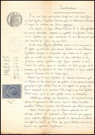 51007 Drome Buis-les-Baronnies Copies Dimension Y&t N°9 Syracusaine 1890 TB Timbre Fiscal Fiscaux Sur Document - Lettres & Documents