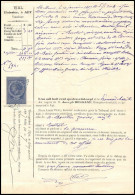 51008 Vaucluse Apt Copies Dimension Y&t N°9 Syracusaine 1887 TB Cachet Bleu Timbre Fiscal Fiscaux Sur Document - Lettres & Documents