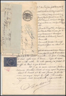 51005 Drome Nyons Carpentras Cachet Rouge Copies Dimension Y&t N°9 Syracusaine 1886 TB Timbre Fiscal Fiscaux Document - Lettres & Documents