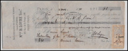 51003 Entete Bloyre Paris Effets De Commerce Y&t N°241 1880 Timbre Fiscal Fiscaux Sur Document - Covers & Documents