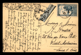 CARTE D'ALGER (ALGERIE) AYANT VOYAGE PAR AVION VERS RUEIL-MALMAISON (FRANCE) EN 1937 - Airmail