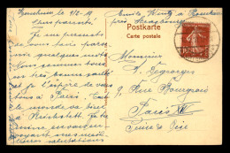 CACHET ALLEMAND DE STRASBOURG DU 10 FEVRIER 1919 SUR TIMBRE FRANCAIS - Cachets Provisoires