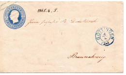 63612 - Altdeutschland / Hannover - 1865 - 2Gr GAU GOETTINGEN -> CASSEL-HANNOVER -> Braunschweig - Hanovre