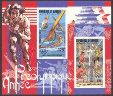 Djibouti, 1983, Olympic Summer Games Los Angeles, Sports, Windsurfing, Volleyball, Imperforated, MNH, Michel Block 75B - Dschibuti (1977-...)