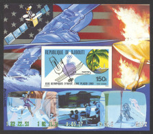 Djibouti, 1980, Olympic Winter Games Lake Placid, Sports, Space, Imperforated, MNH, Michel Block 12B - Djibouti (1977-...)