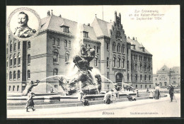 AK Hamburg-Altona, Zur Erinnerung An Die Kaiser-Manöver 1904, Stuhlmannbrunnen, Kaiser Wilhelm II.  - Altona