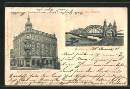 AK Hamburg-Harburg, Bahnhofshotel W. Zettel, Neue Elbbrücke  - Harburg