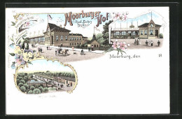 Lithographie Hamburg-Moorburg, Gasthaus Moorburger Hof, Bes. Rud. Behrs, Weg Zur Haake  - Harburg