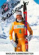 Autogrammkarte AK Skifahrerin Ski Alpin Schweiz Swissski Madlen Summermatter-Brigger 1996 Staldenried FIS Visp Wallis - Autografi