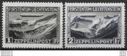 1931 Liechtenstein Aerea 2v. MNH Unificato A N. 7/8 - Other & Unclassified