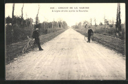 AK Circuit De La Sarthe 1906, Ligne Droite Après La Fourche, Autorennen  - Otros & Sin Clasificación