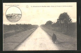 AK Circuit De La Sarthe 1906, Route De Montfort à St-Mars-la-Brière, Autorennen  - Otros & Sin Clasificación