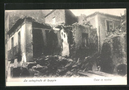 Cartolina Reggio, La Catastrofe Di Reggio, Case In Rovina, Erdbeben  - Autres & Non Classés