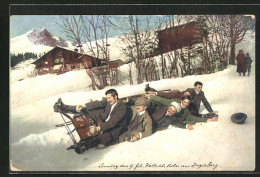 AK Sechs Männer Sind Auf Einem Schlitten Umgekippt  - Winter Sports