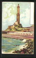 Künstler-AK Genova, La Lanterna, Leuchtturm  - Lighthouses