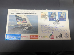 14-4-2024 (2 Z 4) FDC Used As Postage - New Zealand - Posted To Sydney 1995 - America's Cup - FDC