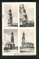 AK Hamburg-Neustadt, Die Alte Und Neue Michaeliskirche, Brand Vom 3. Juli 1906  - Katastrophen