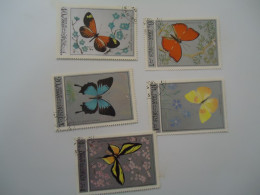 OMAN STATE  USED    SET 5   BUTTERFLIES - Omán