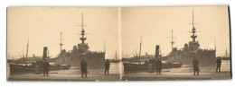 Stereo-Fotografie Unbekannter Fotograf Und Ort, Das Kriegsschiff Le Gloire Im Hafen Liegend  - Photos Stéréoscopiques