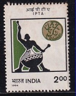 India MNH 1994, IPTA Indian Peoples Theatre Association, Art, Music Istrument, Seal, Cond., Stains - Ongebruikt