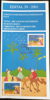 Brochure Brazil Edital 2001 39 Christmas Birth Of Jesus Christ With Stamp - Briefe U. Dokumente