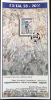 Brochure Brazil Edital 2001 28 Libertadores Champions Gremio Football With Stamp - Cartas & Documentos