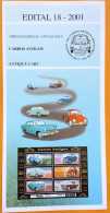 Brochure Brazil Edital 2001 18 Vintage Cars Without Stamp - Storia Postale