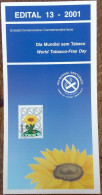 Brochure Brazil Edital 2001 13 World No Tobacco Day Flor Without Stamp - Brieven En Documenten