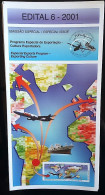 Brochure Brazil Edital 2001 06 Exporting Culture Airplane Ship Without Stamp - Lettres & Documents