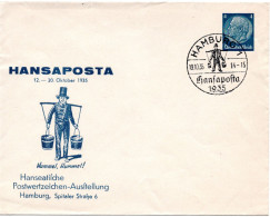 63707 - Deutsches Reich - 1935 - 4Pfg Hindenburg PGAU "Hansaposta" SoStpl HAMBURG - HANSAPOSTA 1935 - Private Postal Stationery