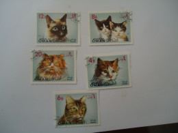 OMAN STATE  USED    SET 5 CATS - Domestic Cats