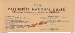 Fixe Ski Neige Programme 1936-37 FFS Chamonix Mont-Blanc Barcelonnette Formiguères ... - Programmes