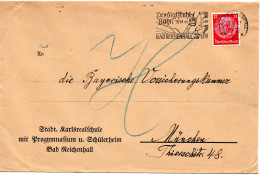 63716 - Deutsches Reich - 1937 - 12Pfg Hindenburg EF A Bf BAD REICHENHALL - PREDIGTSTUHL ... -> Muenchen - Bergen